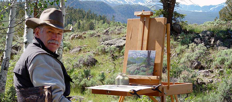 Rod Lawrence at artist workshop in Wyoming